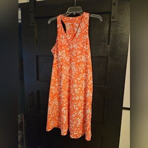 Krimson Klover Orange and White Floral Dress